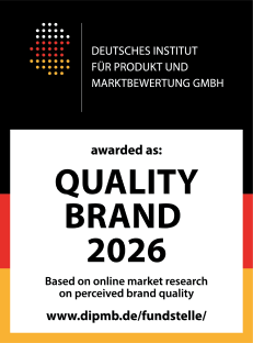 Quality Brand 2026 - recognized based on online market research and customer feedback.
